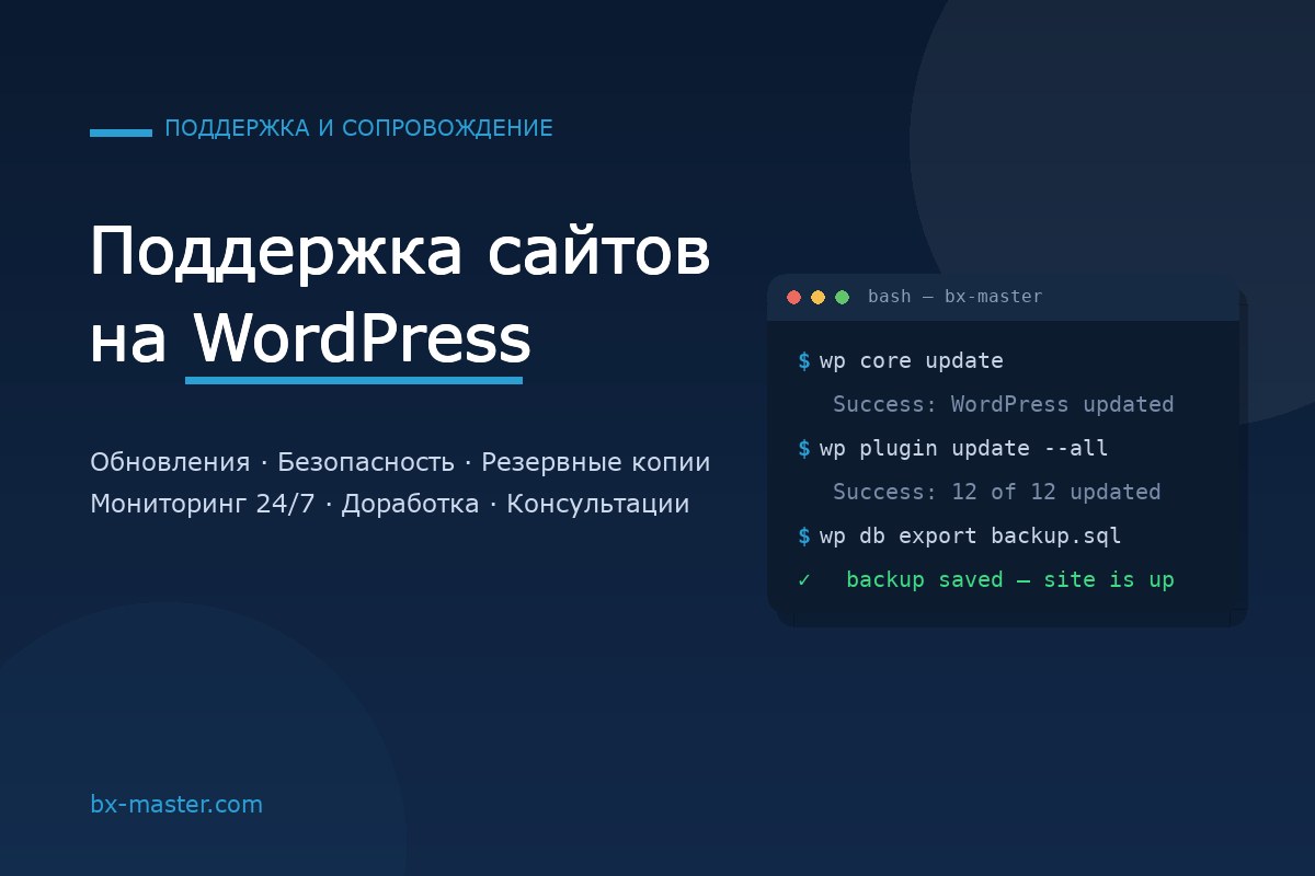 Поддержка сайтов на WordPress